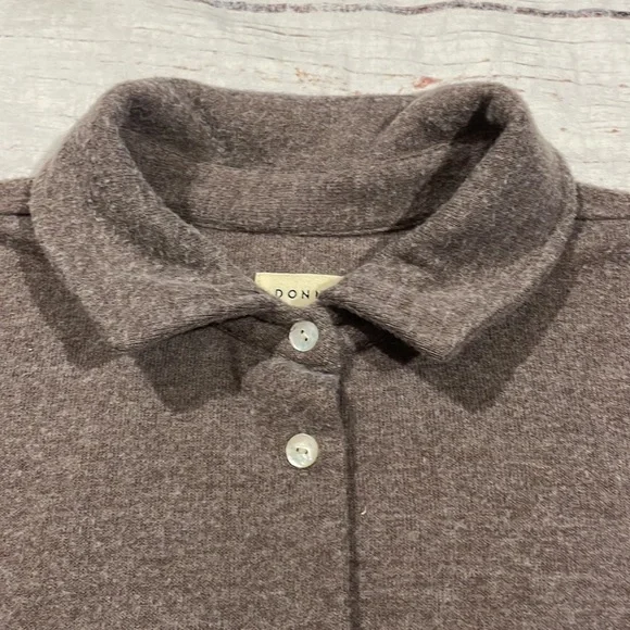 Donni Brushed Sweater Button Down Cho Brown Shirt Jacket Shacket - Picture 12 of 13